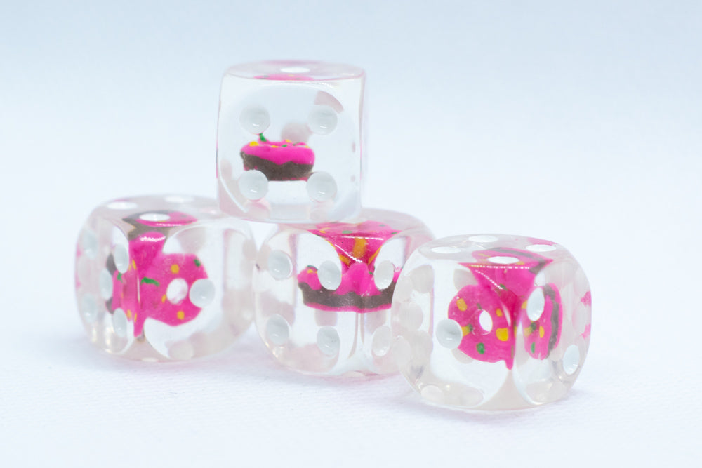 Pink Donut Pipped d6 16mm (Custom Dice) *Sold per die (Online Only)