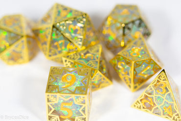 Forged Opal Forged in Frost Dice Set (Resin Dice Encased in Metal) (Online Only)
