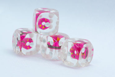 Pink Donut Pipped d6 16mm (Custom Dice) *Sold per die (Online Only)