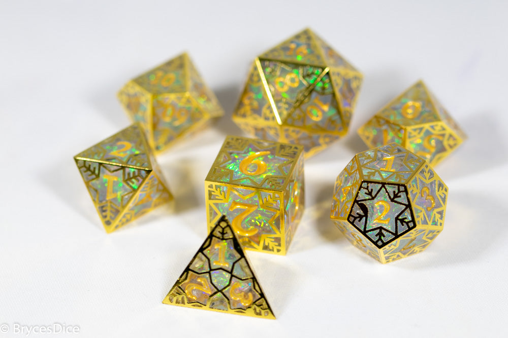 Forged Opal Forged in Frost Dice Set (Resin Dice Encased in Metal) (Online Only)