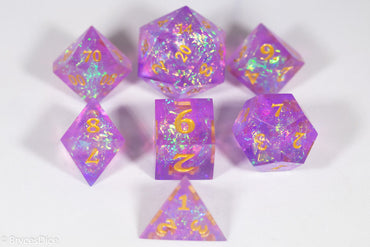 Pinnacle of Purple Forged in Frost Dice Set (Resin Dice) Sharp Edge Dice (Online Only)