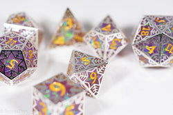 Pinnacle of Purple Forged in Frost Dice Set (Resin Dice Encased in Metal) (Online Only)
