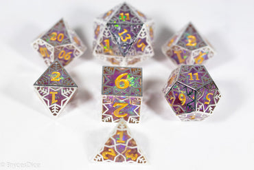 Pinnacle of Purple Forged in Frost Dice Set (Resin Dice Encased in Metal) (Online Only)