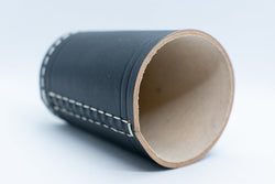 Handmade Leather Dice Cup (Black) No Lining white thread Simple (Online Only)