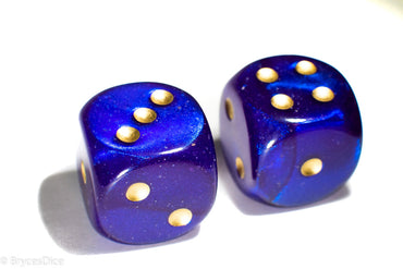 Borealis Royal Purple/gold 7-Dice / 16mm / 12mm /30mm Luminary (Online Only)