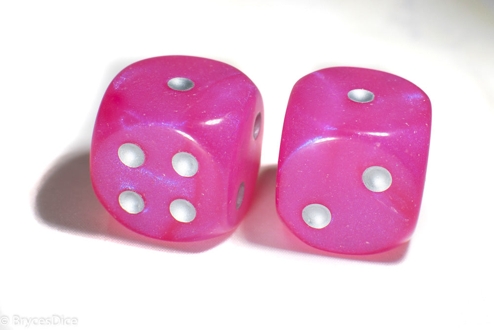 Borealis Pink/silver 7-Dice / 16mm / 12mm / 30mm Luminary (Online Only)