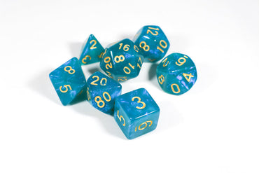 Turquoise Blue Moonstone Dice Set (Online Only)