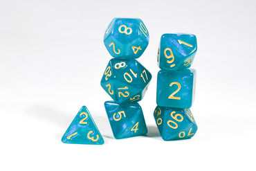 Turquoise Blue Moonstone Dice Set (Online Only)