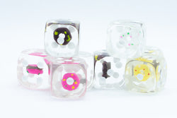 8- Pack Donut Dice Pink, Yellow, Vanilla, Chocolate; 16mm d6 Pipped Dice (Online Only)