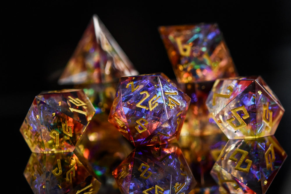 Ethereal Light Sharp-Edged Resin Dice Set (ONLINE ORDER ONLY)