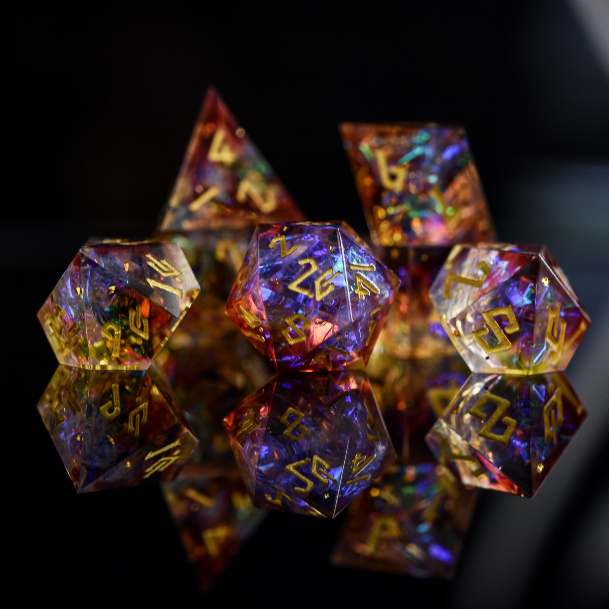 Ethereal Light Sharp-Edged Resin Dice Set (ONLINE ORDER ONLY)