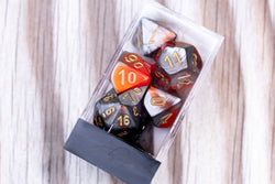 Gemini® Polyhedral Orange-Steel/gold 7-Die Set RPG DND OOP (Online Only)