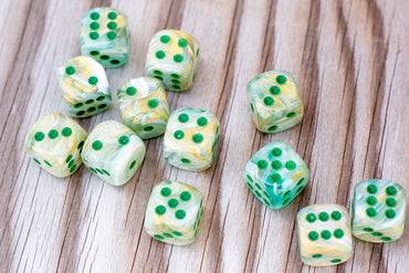 Marble 16mm d6 Green/dark green Dice (sold per die) (Online Only)