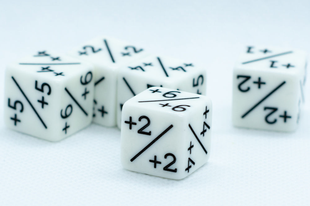 White D6 MTG +1/+1 Counter Dice  - Magic: The Gathering DnD d6 Stats (Sold Per Die) (Online Only)