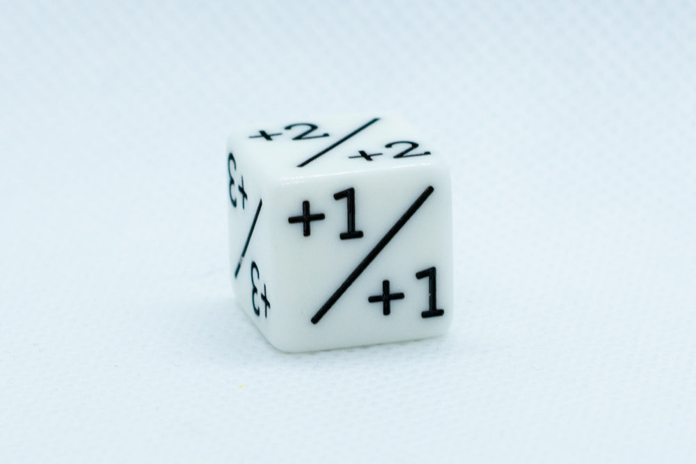 White D6 MTG +1/+1 Counter Dice  - Magic: The Gathering DnD d6 Stats (Sold Per Die) (Online Only)