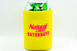 Natural Light Naturdays Cooler  Fits 12 oz Aluminum Can Coozie Pink Yellow (Online Only)