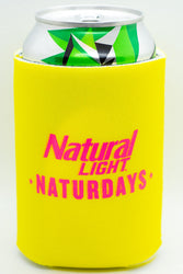 Natural Light Naturdays Cooler  Fits 12 oz Aluminum Can Coozie Pink Yellow (Online Only)