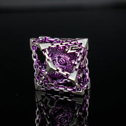 Beholder's Gates Hollow Metal Dice Set - Purple and Silver (ONLINE ORDER ONLY)