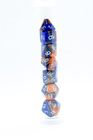Hot Melt Mini Two Tone Polyhedral RPG Dice Set Small D4-D20 in Tube (Online Only)
