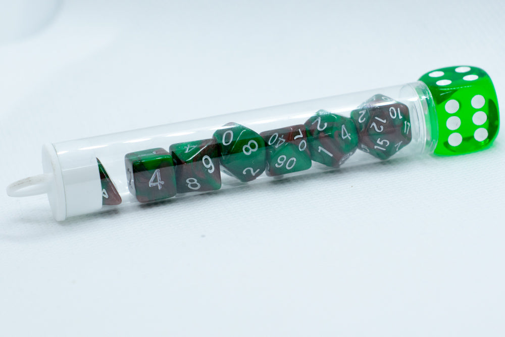 Camouflage Mini Two Tone Polyhedral RPG Dice Set Small D4-D20 in Tube (Online Only)