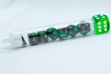Camouflage Mini Two Tone Polyhedral RPG Dice Set Small D4-D20 in Tube (Online Only)
