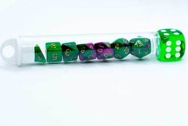 Wizard Jungle Mini Two Tone Polyhedral RPG Dice Set Small D4-D20 in Tube (Online Only)