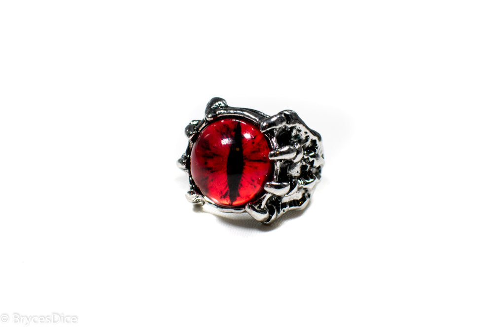 Dragon Eye Ring Silver Metal for Cosplay Game Night Dungeons and Dragons  (purple/blue/red/yellow) (Online Only)