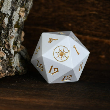 Plains Mana Spindown Metal D20 (ONLINE ORDER ONLY)