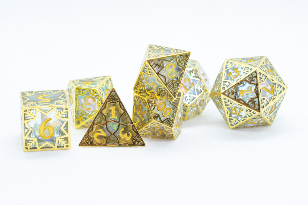 [Factory Second] Forged Opal Forged in Frost Dice Set (Resin Dice Encased in Metal) (Online Only)