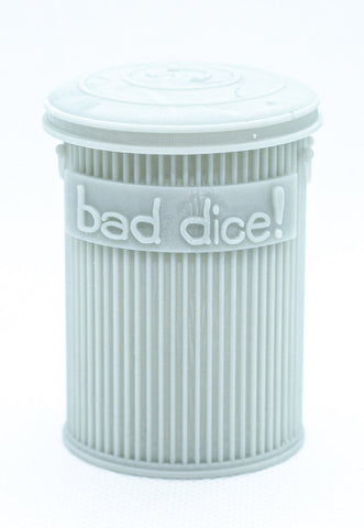 Trash Can Dice Jail: 3d Printed Grey Trash Can for Bad Dice D&D Dice Accessory (Online Only)