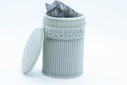 Trash Can Dice Jail: 3d Printed Grey Trash Can for Bad Dice D&D Dice Accessory (Online Only)