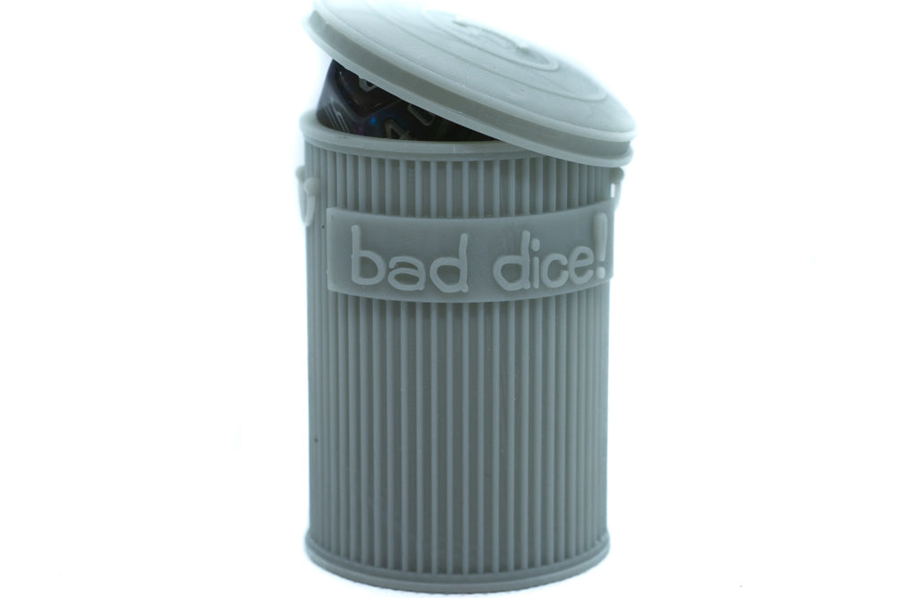 Trash Can Dice Jail: 3d Printed Grey Trash Can for Bad Dice D&D Dice Accessory (Online Only)
