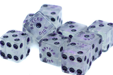 10-Pack BrycesDice 16mm Glitter d6 (Purple) Square Edge (Online Only)