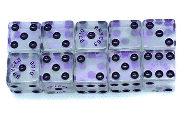 10-Pack BrycesDice 16mm Glitter d6 (Purple) Square Edge (Online Only)