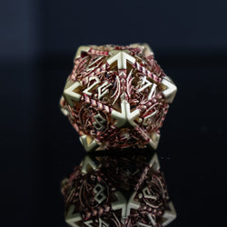 Dragonguard Hollow Metal Dice Set - Crimson and Gold (ONLINE ORDER ONLY)