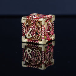 Dragonguard Hollow Metal Dice Set - Crimson and Gold (ONLINE ORDER ONLY)