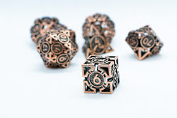 Rustic Copper Deadly Arrow Dice | 7-Dice RPG Set High Visibility (Online Only)