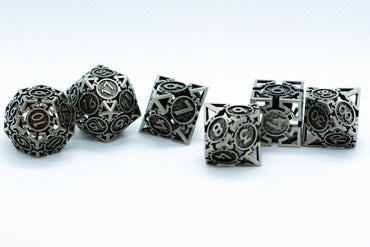 Iron Grey Deadly Arrow Dice | 7-Dice RPG Set High Visibility (Online Only)