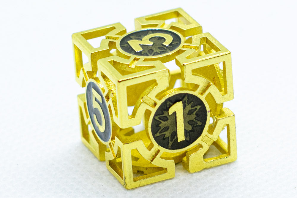 Gold w/Black Deadly Arrow Dice | 7-Dice RPG Set High Visibility (Online Only)