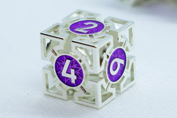 Guardian Silver w/Purple Deadly Arrow Dice | 7-Dice RPG Set High Visibility (Online Only)