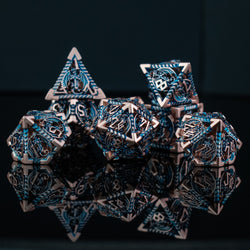 Dragonguard Hollow Metal Dice Set - Cobalt and Bronze (ONLINE ORDER ONLY)