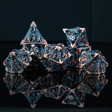 Dragonguard Hollow Metal Dice Set - Cobalt and Bronze (ONLINE ORDER ONLY)