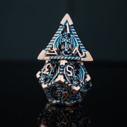 Dragonguard Hollow Metal Dice Set - Cobalt and Bronze (ONLINE ORDER ONLY)