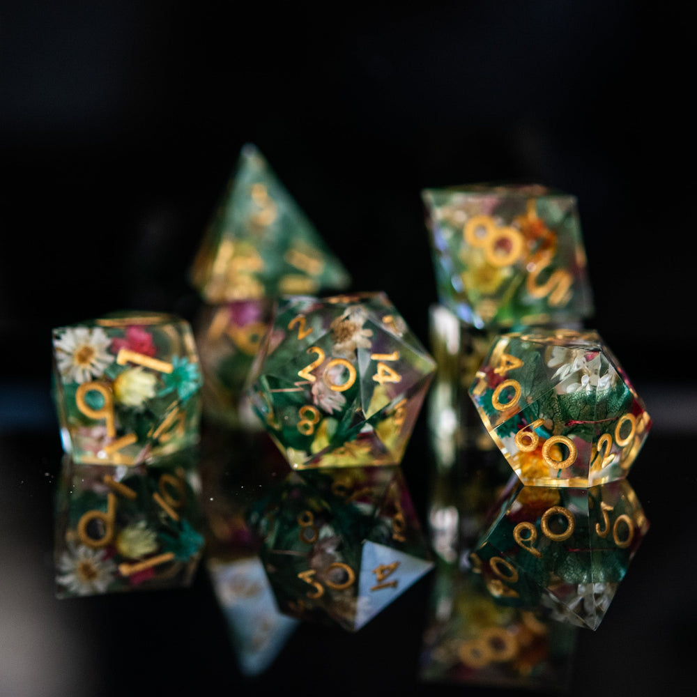 Botanical Gardens Sharp-Edged Resin Dice Set (ONLINE ORDER ONLY)