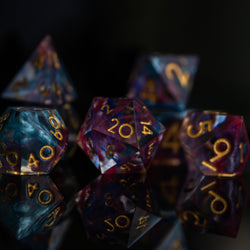 Plasma Gold Sharp-Edged Resin Dice Set (ONLINE ORDER ONLY)