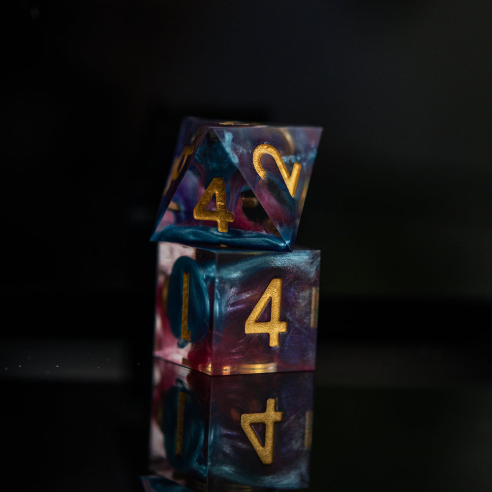 Plasma Gold Sharp-Edged Resin Dice Set (ONLINE ORDER ONLY)