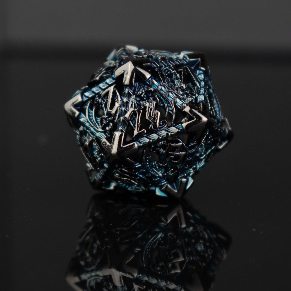 Dragonguard Hollow Metal Dice Set - Cobalt and Shadow (ONLINE ORDER ONLY)