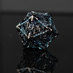 Dragonguard Hollow Metal Dice Set - Cobalt and Shadow (ONLINE ORDER ONLY)