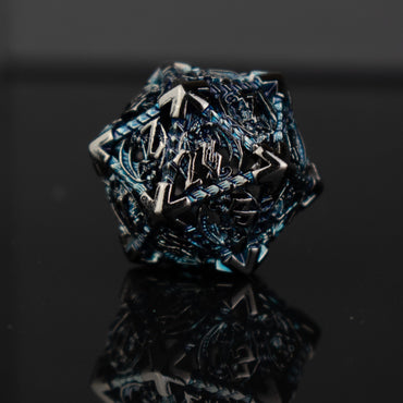 Dragonguard Hollow Metal Dice Set - Cobalt and Shadow (ONLINE ORDER ONLY)