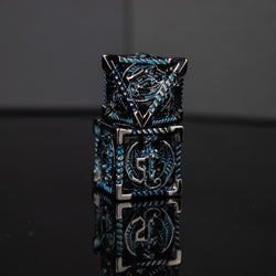 Dragonguard Hollow Metal Dice Set - Cobalt and Shadow (ONLINE ORDER ONLY)
